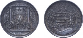 Victoria, 1874, Holborn Restaurant, Lead medal. 69mm, 202.2g. (Eimer 1640, BHM 2990). Edge knocks and surface marks otherwise Very Fine. 
Presented by...