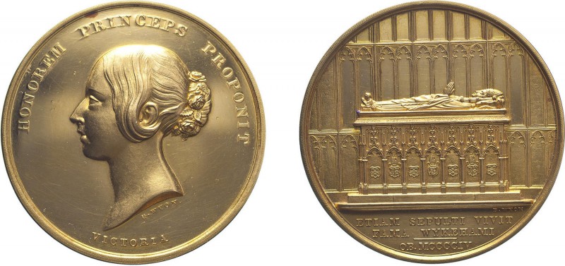 Victoria, 1886, Winchester College, Queen’s Medal, struck in gold. By B.Wyon. 49...