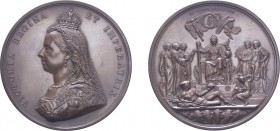 Victoria, 1887, Golden Jubilee, bronze medal. By L.C Wyon after Boehm. 77mm, 212.7g. (Eimer 1733, BHM 3219). Good Extremely Fine and housed in origina...