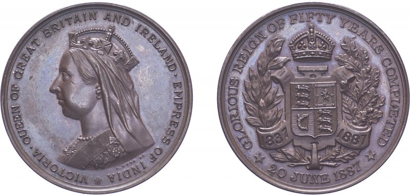 Victoria, 1887, Golden Jubilee, Glorious Reign of Fifty Years Completed, bronze ...