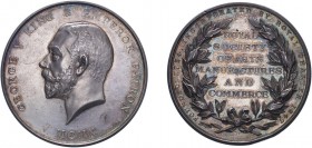 George V, 1910, Royal Society of Arts, President’s Medal, in silver. By B.Mackennal. 55mm, 87.7g. (Eimer 1917, BHM 4004). Edge bruise and some light m...