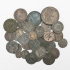 Tokens, 17th Century – 19th Century, including Yarmouth 1656 William Bateman Farthing, Middlesex ‘Am I Not A Man And A Brother’ Halfpenny, various oth...