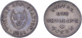 Token, Yorkshire, Whitby Association, Shilling, 1811. (D 75). Extremely Fine and attractively toned.