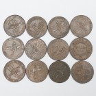 Tokens, Cornwall, John Williams, Cornish Penny, 1811 (10), edge grained, Rose Copper Company, One Penny 1811, Scorrier House, Cornish Penny, 1812. Gen...