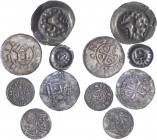 GERMANY. Lot of 6 coins. Denar Goslar (2), denar Osnabrueck, hohl pfennig Hamburg, hohl pfennig Brunswick and 1/4 witten Mecklenburg-Wismar. Generally...