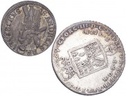 GERMANY. Lot of 2 coins from Brunswick-Luneburg-Calenberg-Hannover: 1/6 taler 1789, 2 albus (ND). Fine and extremely fine.