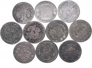 GERMANY. Lot of 10 coins. Hamburg 2 Schilling 1726-27. KM-161. Generally fine to very fine.