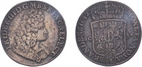GERMANY. Brandenburg. 2/3 taler 1692 ICS. Bronze copy, probably contemporary. 12 grams.