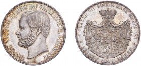 GERMANY. Waldeck. George Victor, 1852-93. 2 Taler/doppeltaler, 1856, AKS 44; Dav. 928; Kahnt 552; Thun 409. 
About uncirculated.