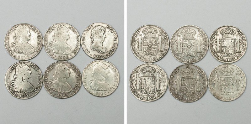 MEXICO. 8 Reales, Mexico City, 1784, 1799, 1805, 1808, 1811, 1820. Fine to Very ...