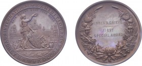 Australia, Victoria, 1879, Sydney International Exhibition, First Special Award, bronze medal. By J.S & A.B Wyon. 76mm, 219.2g. Good Extremely Fine an...