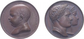 France, Napoleon, 1811, The Birth of Napoleon II, bronze medal. By Bertrand Andrieu. 40mm. 42.8g. (Bramsen 1091). Extremely Fine.