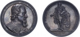 Sweden, Oscar II, 1883, 300th Anniversary of the birth of Axel Oxenstierna, silver medal. By Lea Ahlborn. 58mm, 89.2g. Extremely Fine and deeply toned...