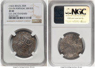 Afonso VI Counterstamped 250 Reis ND (1663) XF40 NGC, LMB-77. 9.94gm. "Crowned 2S0" countermark (UNC Standard) on Portugal João IV 200 Reis (1/2 Cruza...