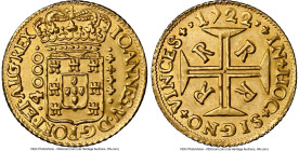 João V gold 4000 Reis 1722-R UNC Details (Cleaned) NGC, Rio de Janeiro mint, KM102, LMB-174. HID09801242017 © 2024 Heritage Auctions | All Rights Rese...