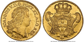 João V gold 6400 Reis (Peça) 1749-R UNC Details (Spot Removals) NGC, Rio de Janeiro mint, KM149, LMB-224. HID09801242017 © 2024 Heritage Auctions | Al...