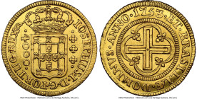 José I gold 4000 Reis 1753 AU Details (Improperly Cleaned) NGC, Lisbon mint, KM171.1, LMB-295. First Type, IOSEPHUS/DOMINVS. HID09801242017 © 2024 Her...