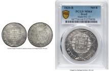 João VI 960 Reis 1820-R MS64 PCGS, Rio de Janeiro mint, KM326.1, LMB-478. Overstruck on a Spanish colonial 8 Reales. Deeply-rendered and with cartwhee...