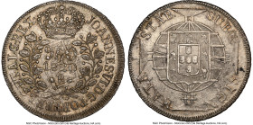 João VI 960 Reis 1820-R MS62 NGC, Rio de Janeiro mint, KM326.1, LMB-478. Overstruck on a Spanish Colonial 8 Reales. HID09801242017 © 2024 Heritage Auc...
