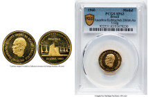 Republic gold "Juscelino Kubitschek - Brasilia Inauguration" Medal 1960 SP63 PCGS, 5.02gm. Juscelino Kubitschek, Brazil’s 21st president, is best know...