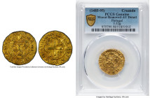 João II (1481-1495) gold Cruzado ND (1481-1485) AU Details (Mount Removed) PCGS, Lisbon mint, Fr-19, Gomes-23.09. 3.52gm. Antique-gold toned surfaces ...