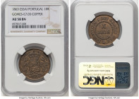 Luiz I copper Pattern 10 Reis 1863 AU58 Brown NGC, Brussels mint, KM-Pn133, Gomes-E7.03. A minimally handled Essai example. HID09801242017 © 2024 Heri...
