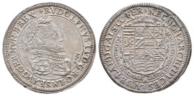 Taler, 1606, Rudolph II., Ensisheim, Vogl. 95, Dav. 3035, Kratzer, kl. Rf., ss-vz.