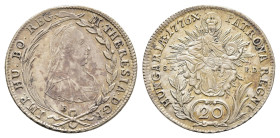 20 Kreuzer, 1776, Maria Theresia, Kremnitz, Her. 983, Kr., justiert, vz.