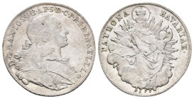 Taler, 1755, Maximilian III. Joseph, Dav. 1952, Hahn 306, leichte Justierspuren, Prägeglanz, vz.