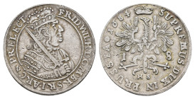 18 Gröscher, 1684, Friedrich Wilhelm, HS, Königsberg, Neumann 11.117b, gereinigt, ss-vz.