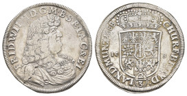 2/3 Taler, 1688, Friedrich Wilhelm, ICS, Magdeburg, Dav. 258, gereinigt, kl. Schrötlingsfehler und -risse, ss.