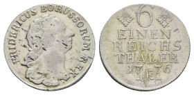 1/6 Taler, 1776, Friedrich II., E (Königsberg), Olding 117, ss.