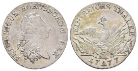 Taler, 1777, Friedrich II., A, Dav. 2590, gereinigt, ss.