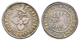 4 Mariengroschen, 1666, Buck/Meier 246 a, Prägeschwäche, ss-vz.