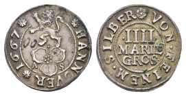 4 Mariengroschen, 1667, Buck/Meier 253b, Tintensignatur, vz.