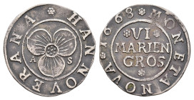 6 Mariengroschen, 1668, Buck/Meier 259a g, dunkle Patina, ss.