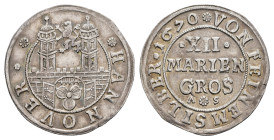 12 Mariengroschen, 1670, Buck/Meier 279 c, wz. Schrötlingsriss am Rand, ss-vz.