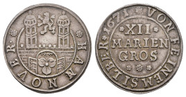 12 Mariengroschen, 1671, Buck/Meier 284 a, ss.
