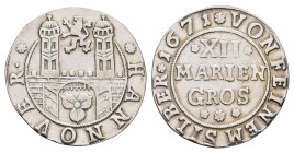 12 Mariengroschen, 1671, Buck/Meier 284 a, gereinigt, kl. Schrötling, ss.