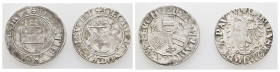 2x 1 Batzen, 1523 (Johann IV.) und 1525 (Georg III. mit Titel Karl V.), um ss.