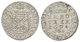 12 Kreuzer, 1694, Anselm Franz von Ingelheim, Slg. Walther 436, ss+