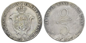 2/3 Taler, 1790, Friedrich Franz I., Hksp., ss.