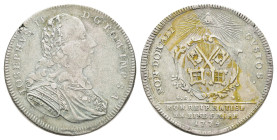 1/2 Taler, 1774, mit Titel Joseph II., Beckenbauer 7203, Revers Lackreste, Schrötlingsfehler, ss.
