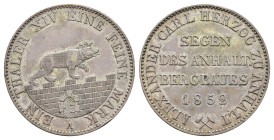 Taler, 1852, Alexander Carl, AKS 16, kl. Kr., wz. Rf., vz.