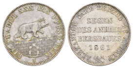 Taler, 1861, Alexander Carl, AKS 17, J. 73, kl. Kr., ss.Dieses Los wird regelbesteuert verkauft, auf den Zuschlag wird 22% Aufgeld, 3 Euro Losgebühr u...