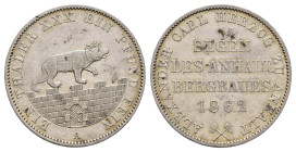 Taler, 1862, Alexander Carl, AKS 17, J. 73, poliert, ss.