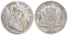 Taler, 1809, Maximilian I. Joseph, AKS 48, J. 13, Fassungsspuren, Avers stark bearbeitet, ss.