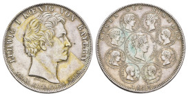 Geschichtstaler, 1828, Ludwig I., Segen des Himmels, AKS 121, J. 37, Klebereste auf Avers, ss.