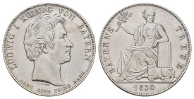 Geschichtstaler, 1830, Ludwig I., Bayerns Treue, AKS 125, etw. berieben, Av. Schrötlingsfehler, ss.
