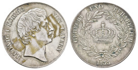 Taler, 1833, Ludwig I., AKS 76, J. 30, poliert, Klebereste auf Avers, ss.